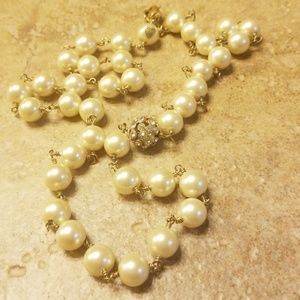 Stella & Dot pearl and crystal necklace